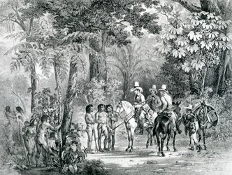 Meeting of the Indians with the European Explorers from 